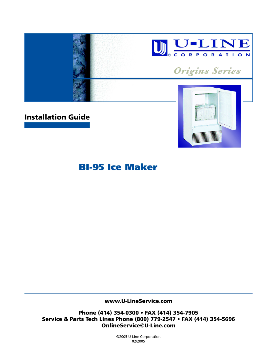 U-Line manual BI-95 Ice Maker 