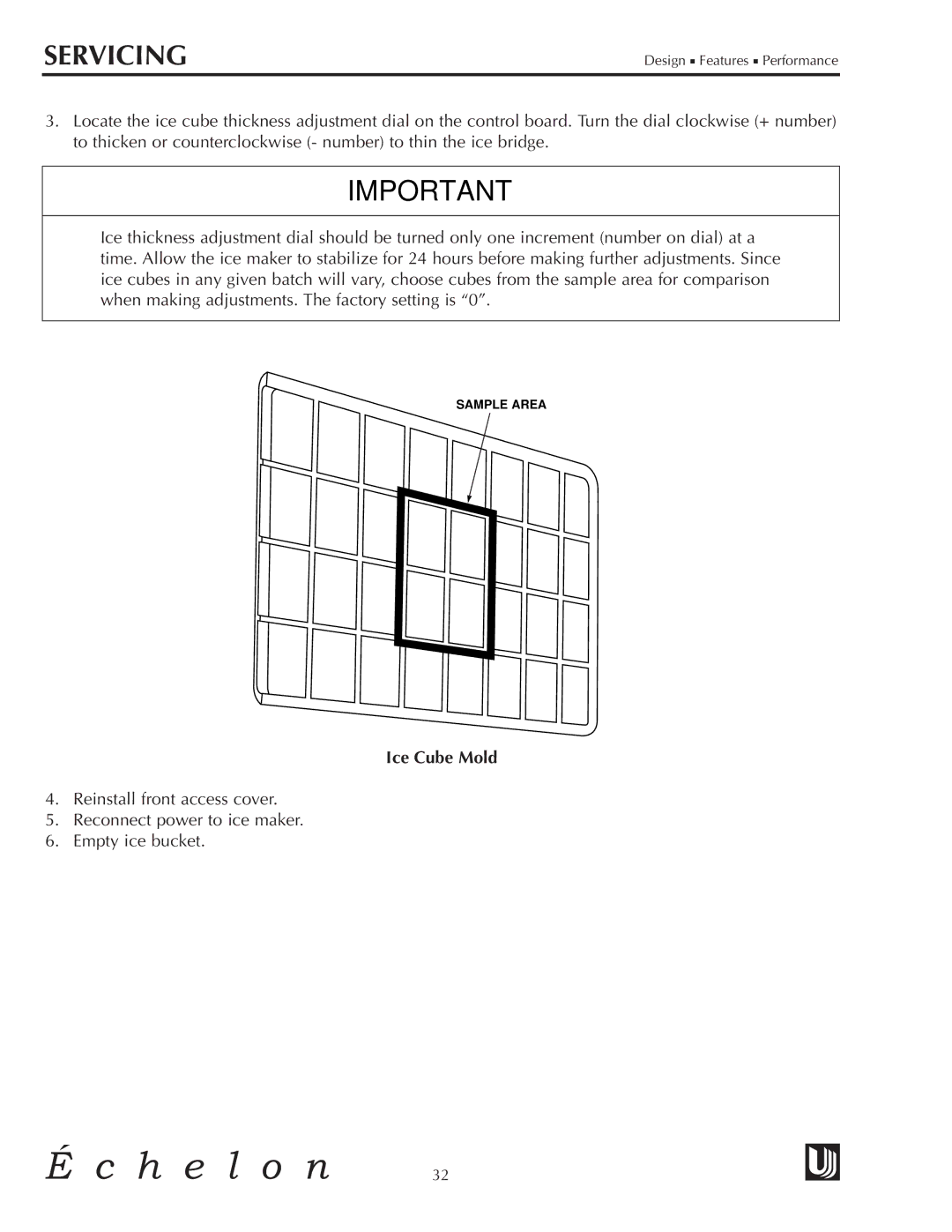 U-Line CLRCO2075 manual Ice Cube Mold 