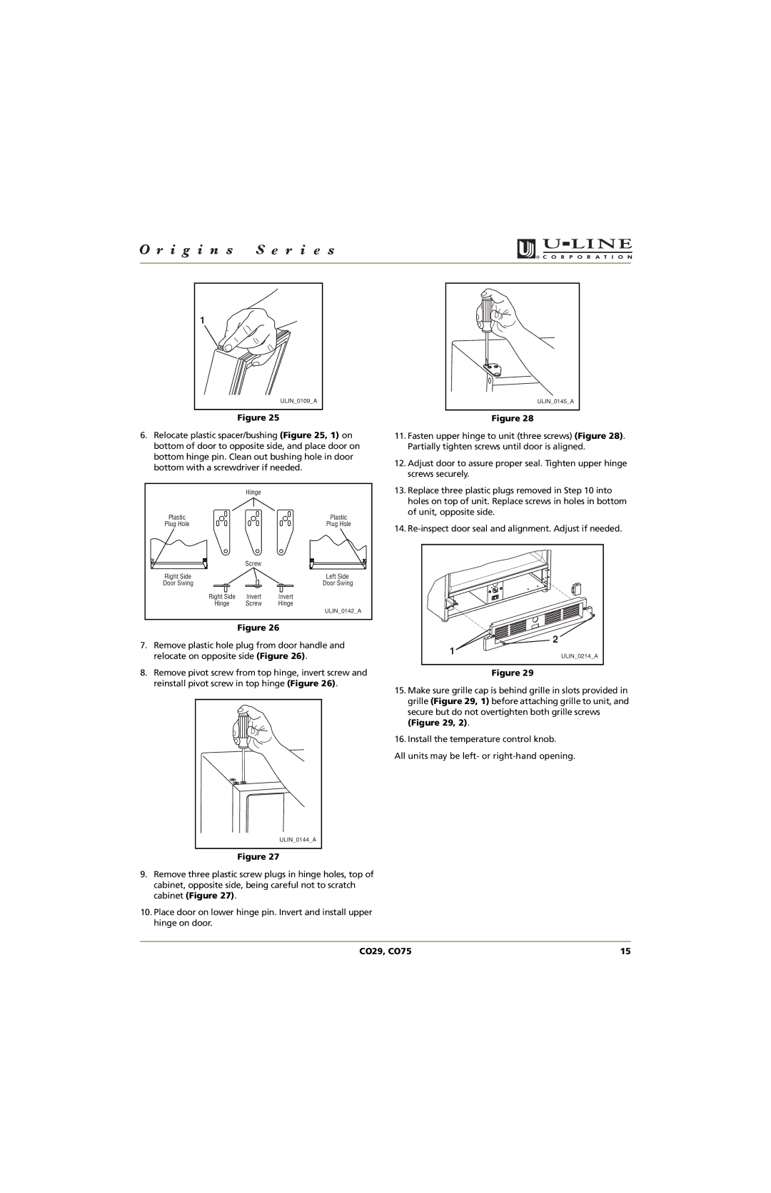 U-Line CO75, CO29 manual Invert 