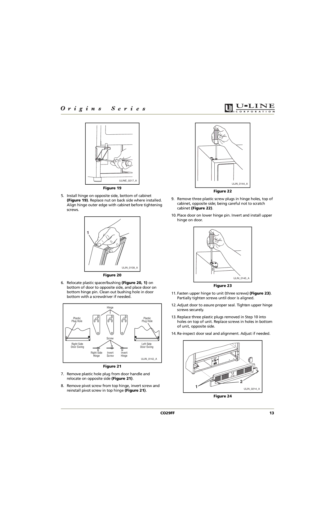 U-Line CO29FF manual Invert 