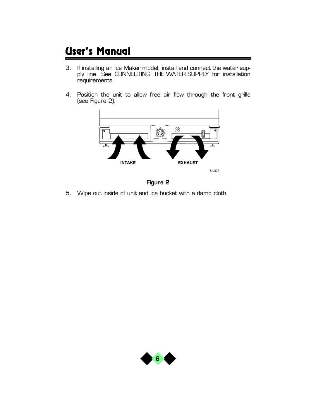 U-Line pmn manual Wipe out inside of unit and ice bucket with a damp cloth 