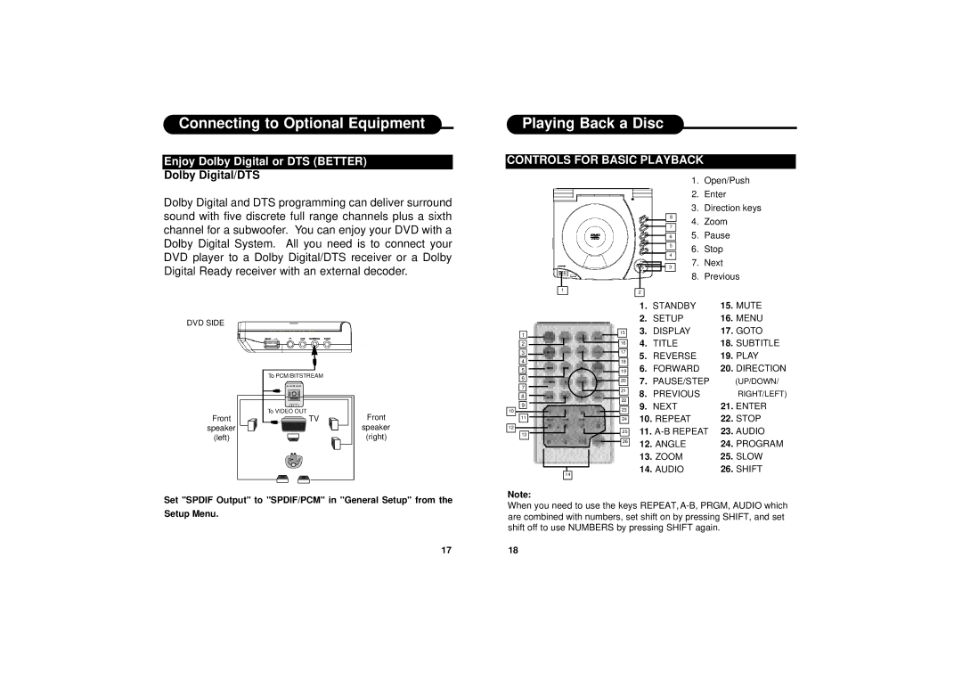 Ultimate Ears PD-500 manual Playing Back a Disc, Controls for Basic Playback 