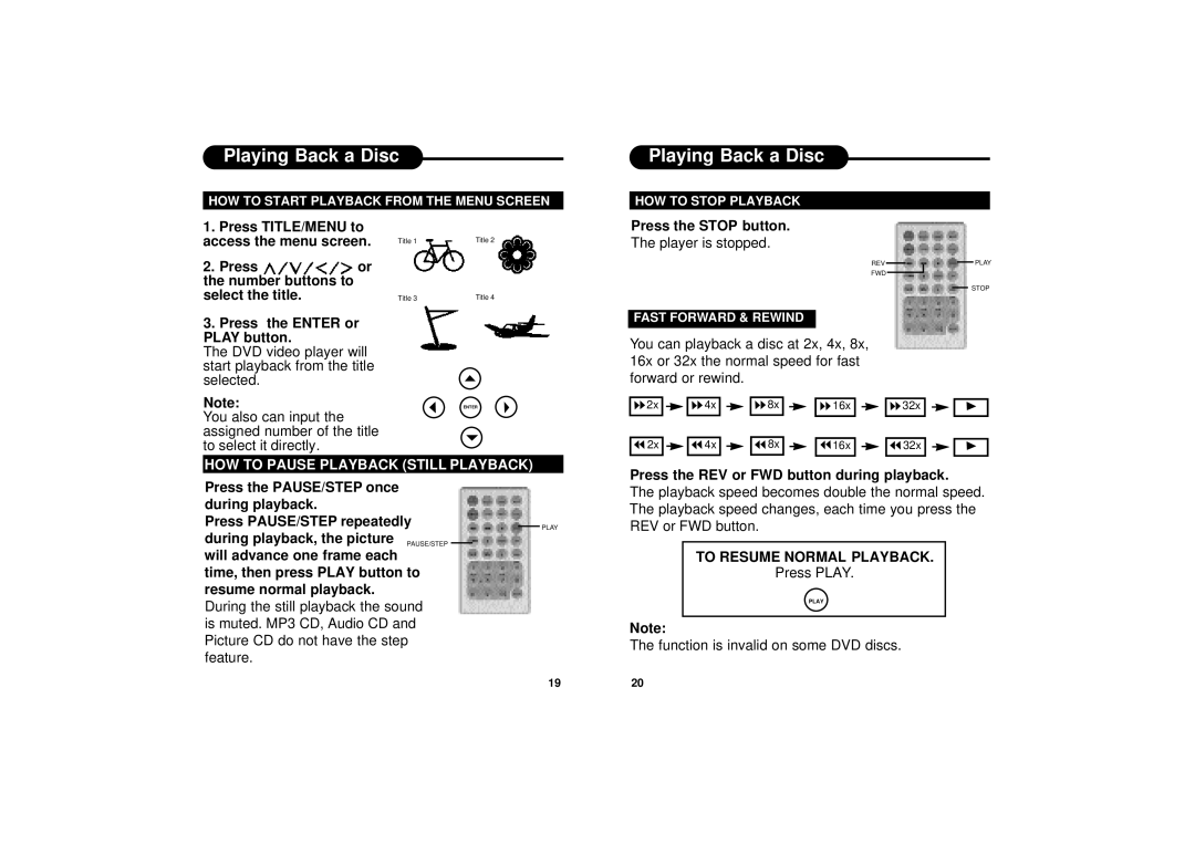 Ultimate Ears PD-500 manual Press the Stop button, HOW to Pause Playback Still Playback 