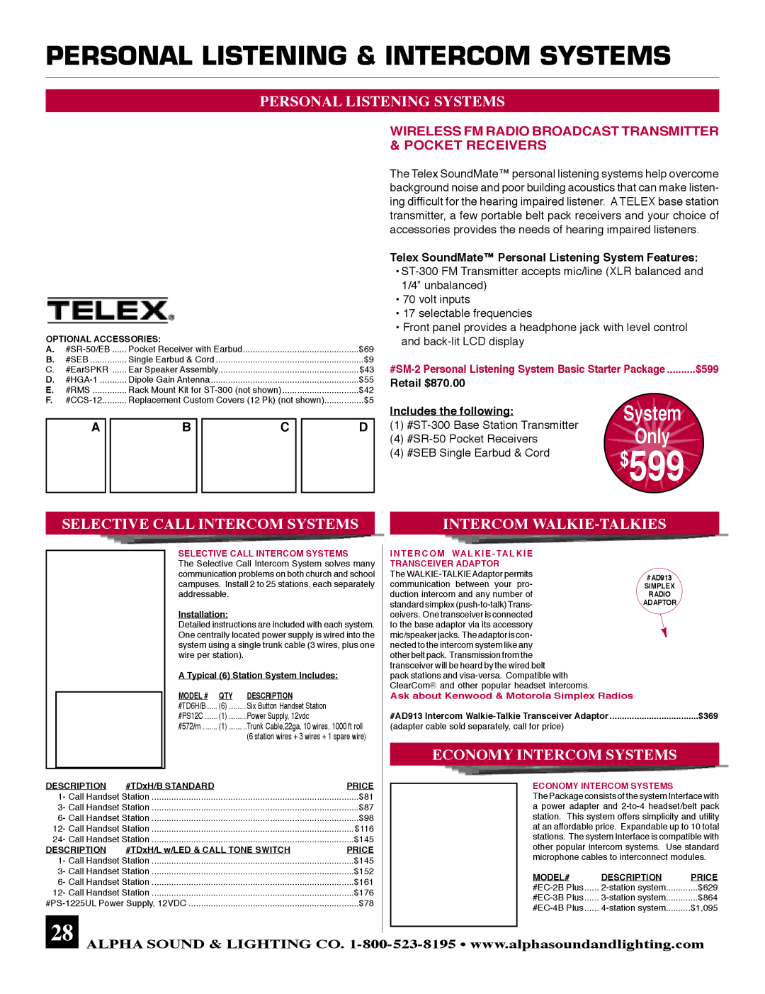 Ultimate Products JRX125 Personal Listening & Intercom Systems, Wireless FM Radio Broadcast Transmitter & Pocket Receivers 