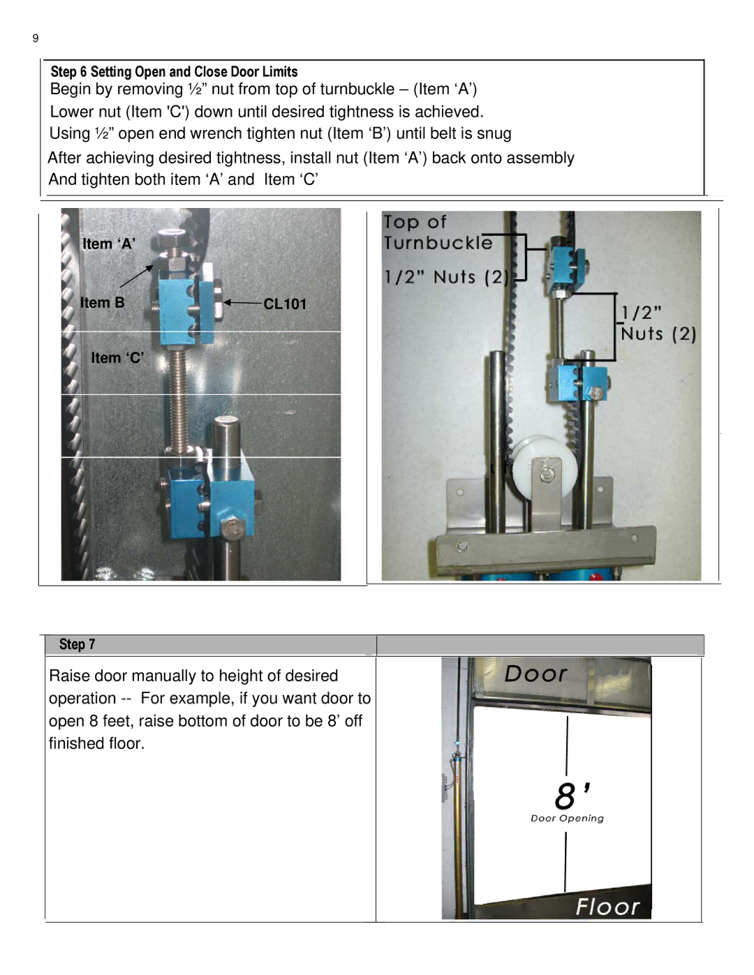 Ultimate Products UP-206 manual Setting Open and Close Door Limits 