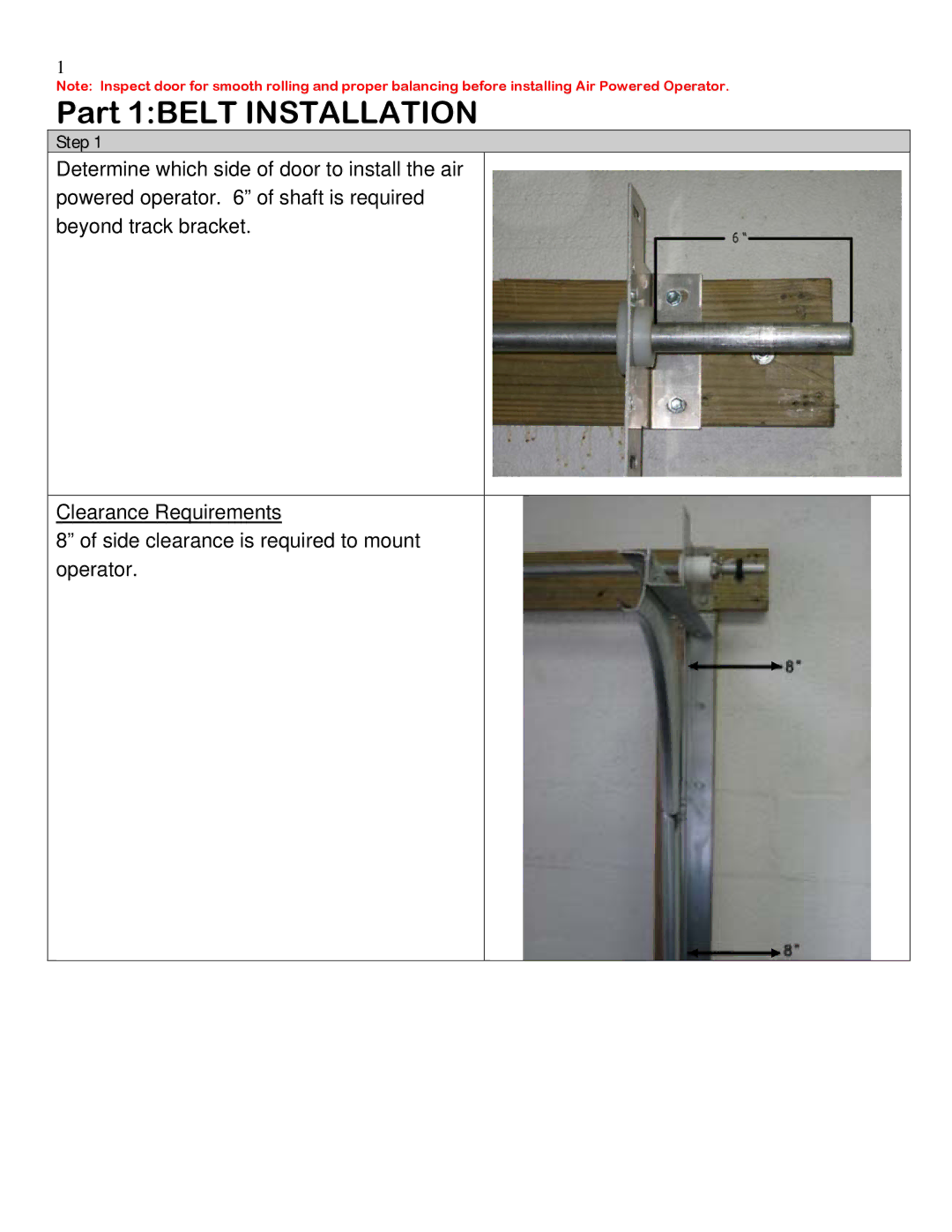 Ultimate Products UP-206 manual Part 1BELT Installation 