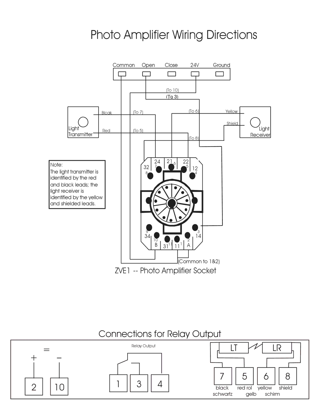 Ultimate Products UP-206 manual Photo Amplifier Wiring Directions 