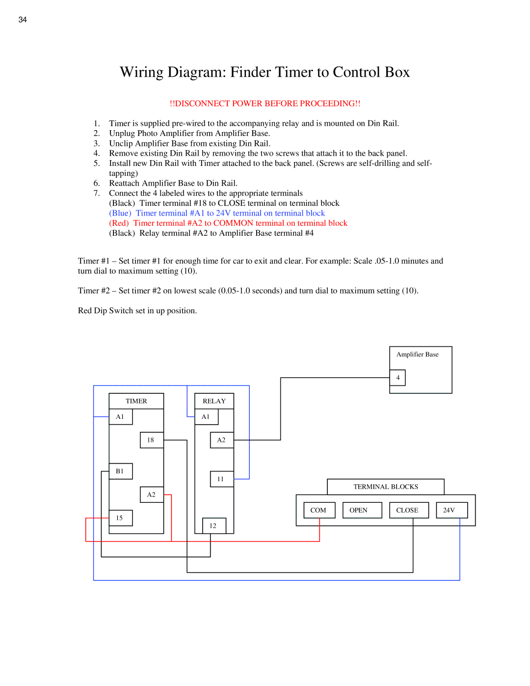 Ultimate Products UP-206 manual Wiring Diagram Finder Timer to Control Box 