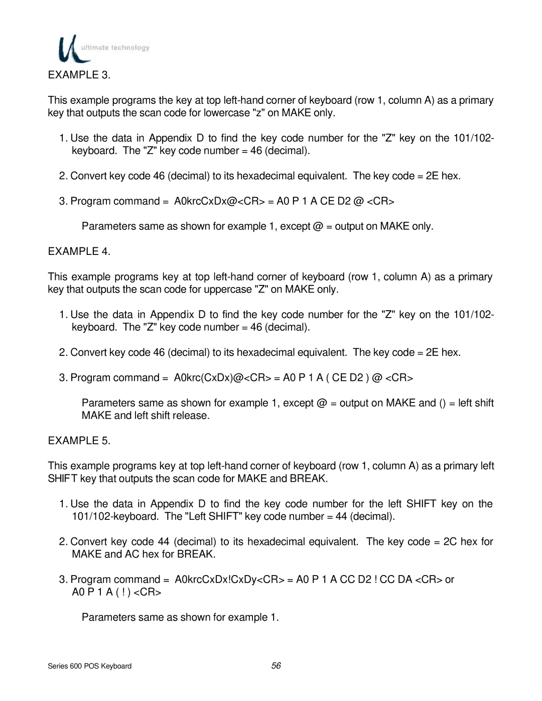 Ultimate Technology 600 POS manual Example 