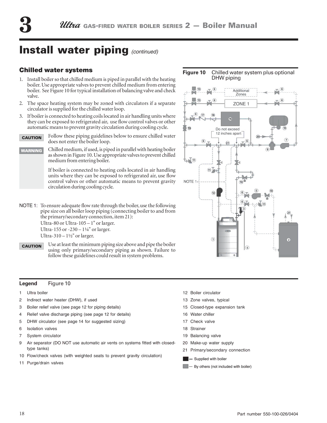 Ultra electronic 230 & -310, 105, 80, 155 manual Chilled water systems, Chilled water system plus optional 