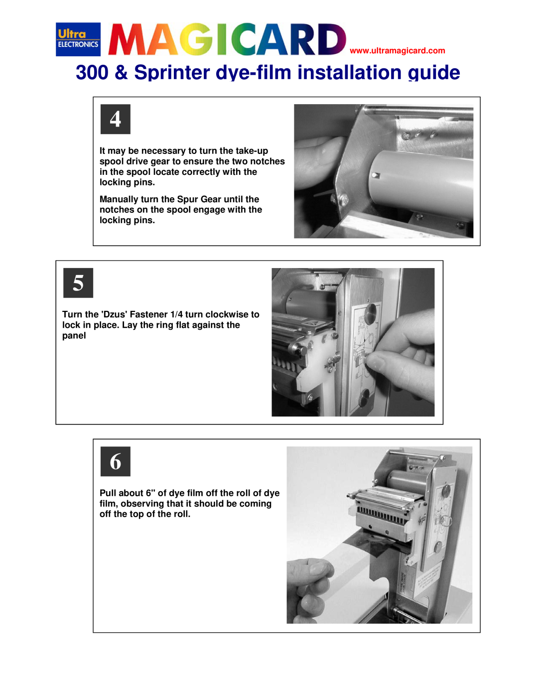 Ultra electronic manual 300 & Sprinter dye-film installation guide 
