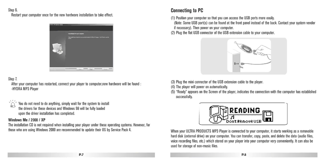 Ultra electronic MP3 Player manual 