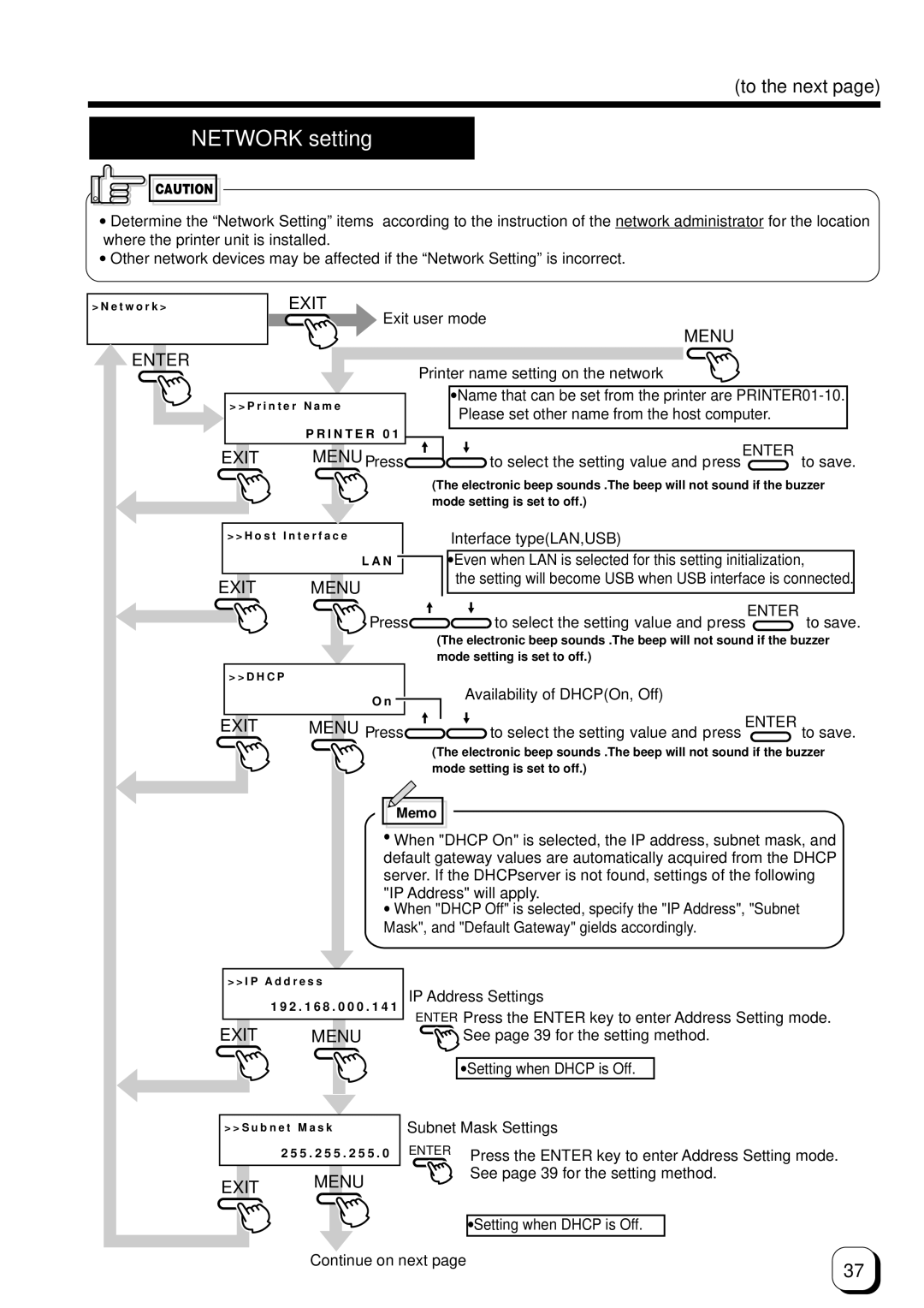 Ultra electronic Prima 3 user manual Network setting 