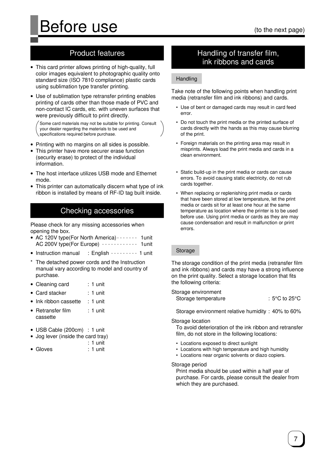 Ultra electronic Prima 3 user manual Before use, Product features, Checking accessories 