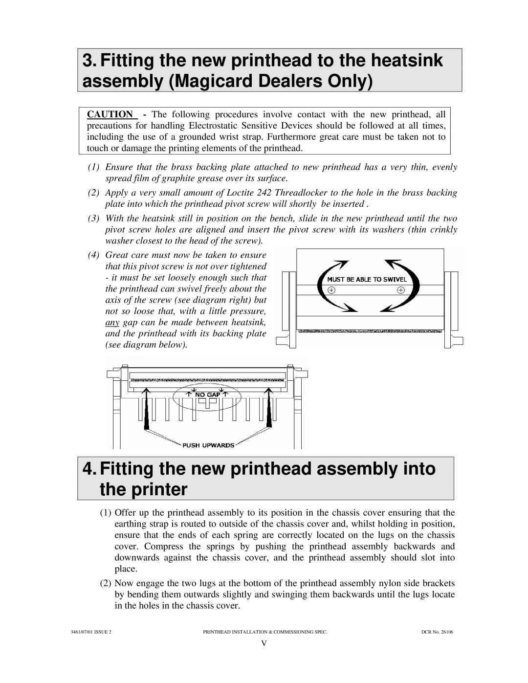 Ultra electronic Sprinter manual Fitting the new printhead assembly into the printer 