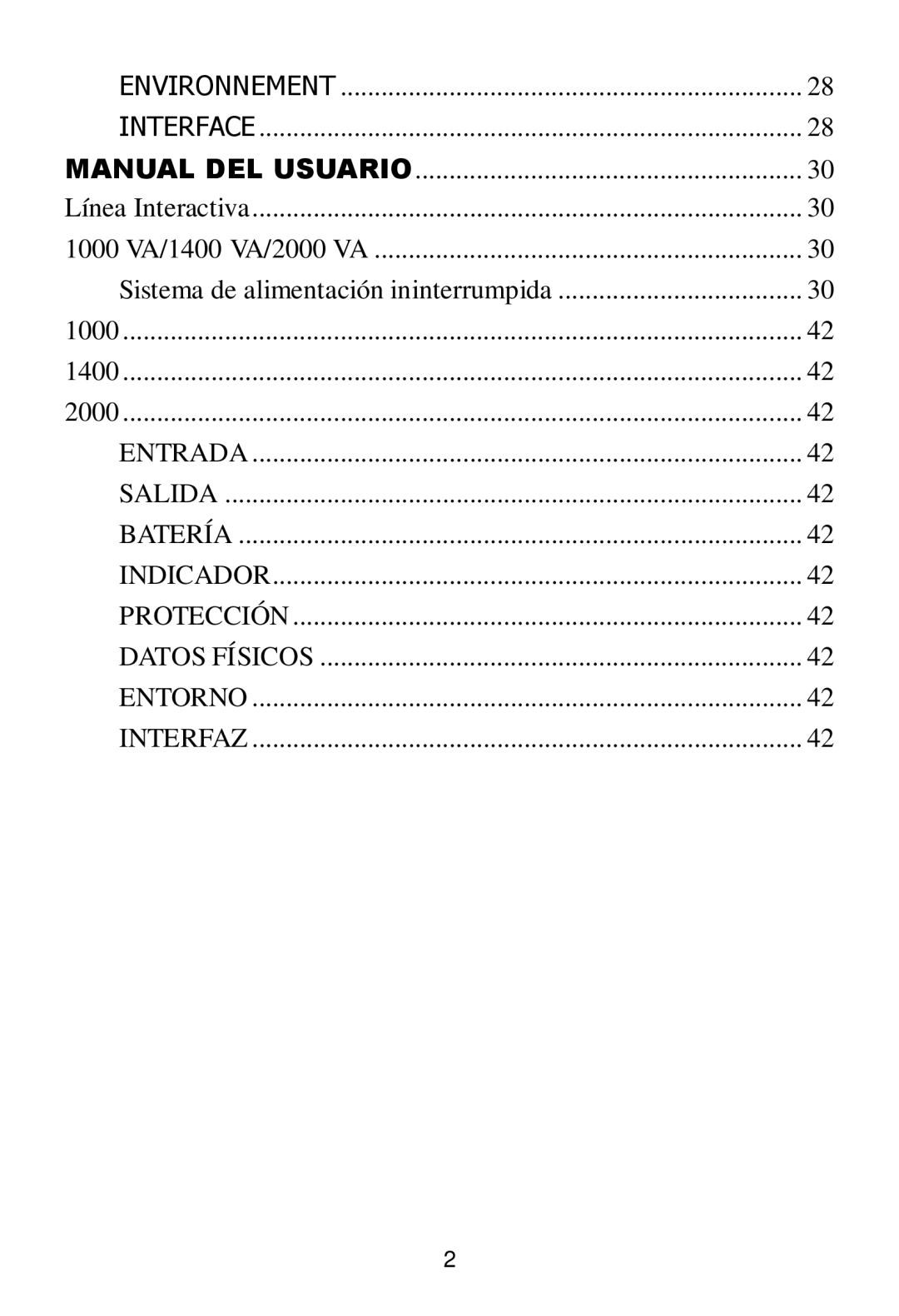 Ultra Products U1242368 user manual Environnement Interface Manual DEL Usuario 