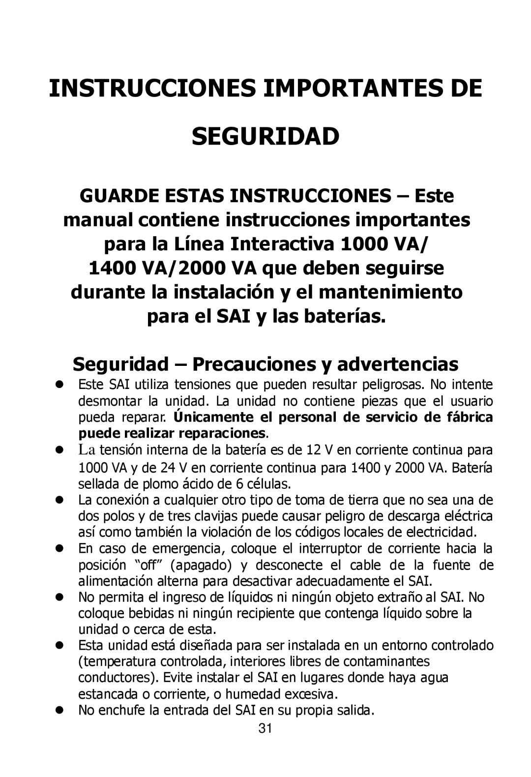 Ultra Products U1242368 user manual Instrucciones Importantes DE Seguridad, Seguridad Precauciones y advertencias 