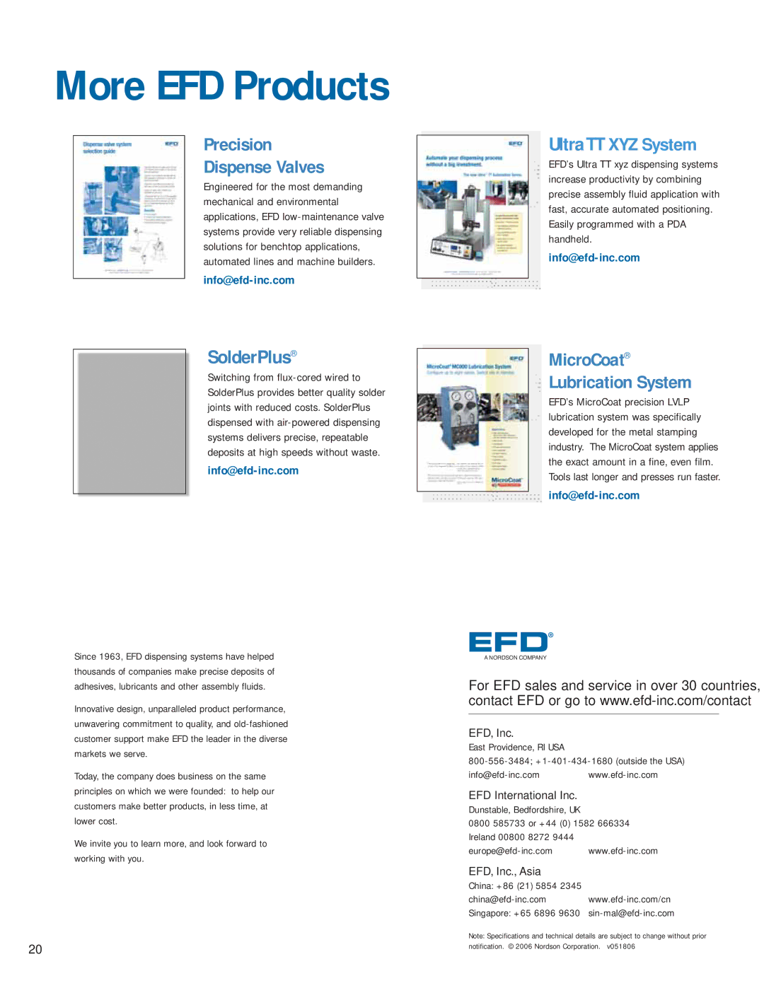 Ultra Products v051806 manual More EFD Products, SolderPlus 