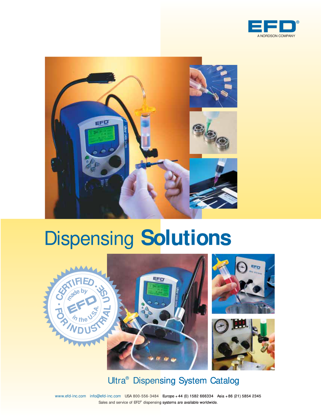 Ultra Products v051806 manual F E, Dispensing Solutions, Ultra Dispensing System Catalog, e y, A Nordson Company 