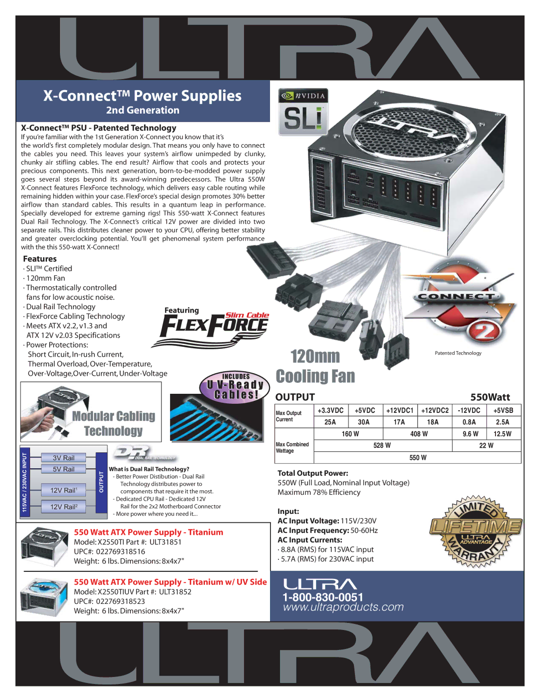 Ultra Products X2550TIUV, ULT31851 specifications Connect PSU Patented Technology, Features 