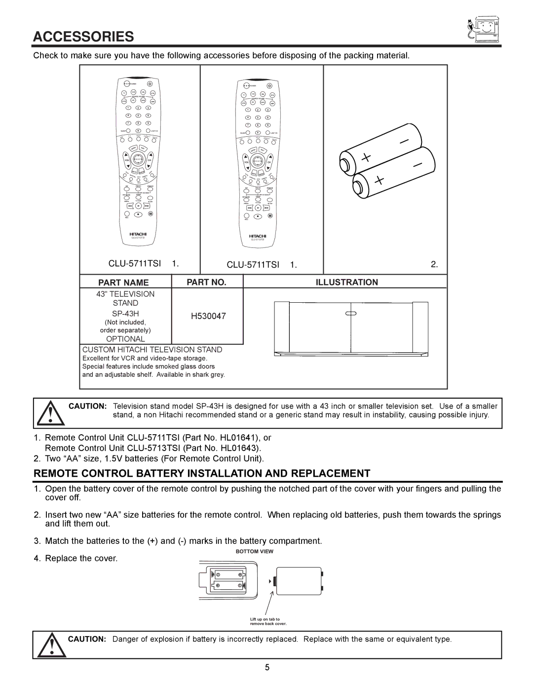 Ultratec 61UDX10B, 43FDX11B, 53UDX10B, 43FDX10B Accessories, Optional Custom Hitachi Television Stand 