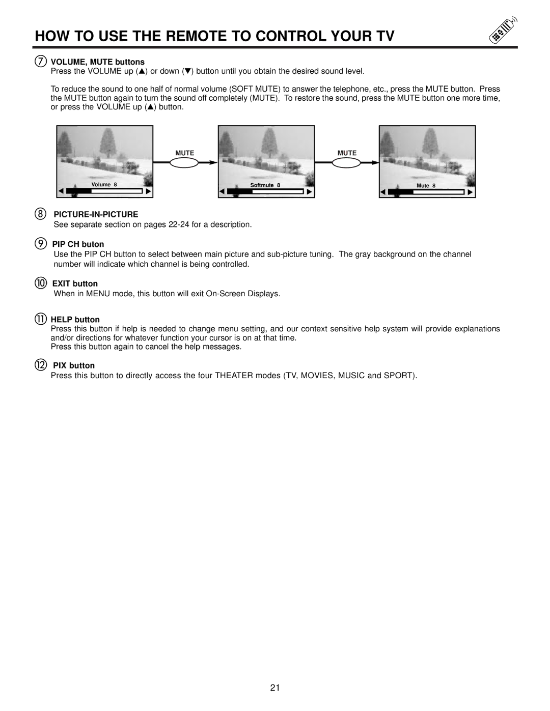 Ultratec 50DX20B, 50FX20B, 60FX20B important safety instructions Picture-In-Picture 