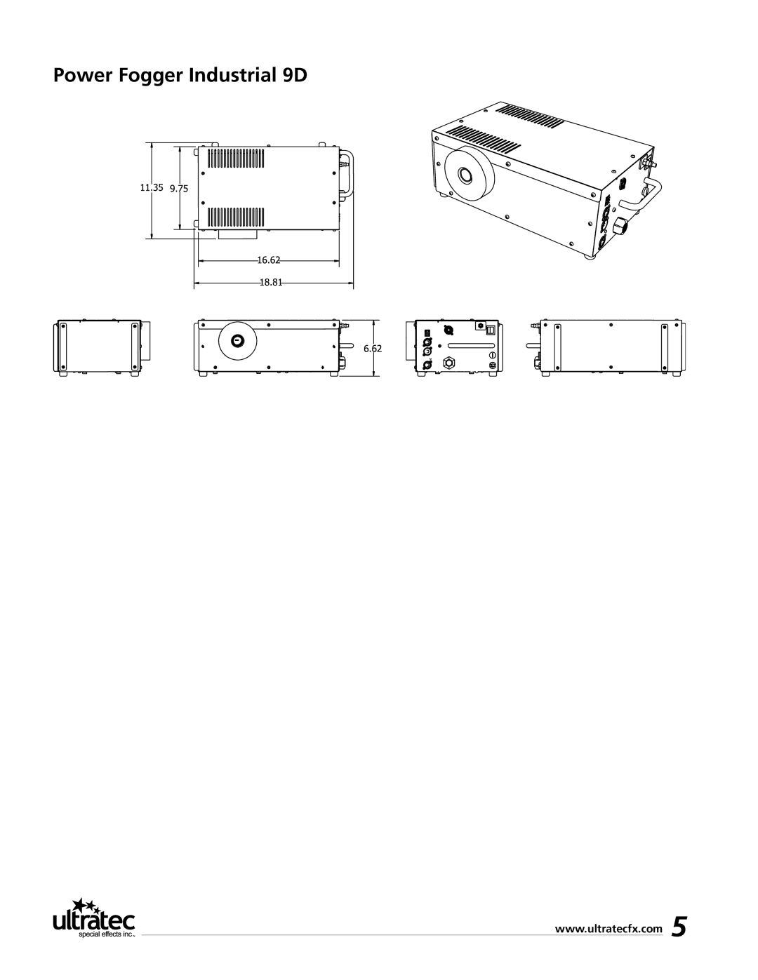 Ultratec PFI-9D manual Power Fogger Industrial 9D 