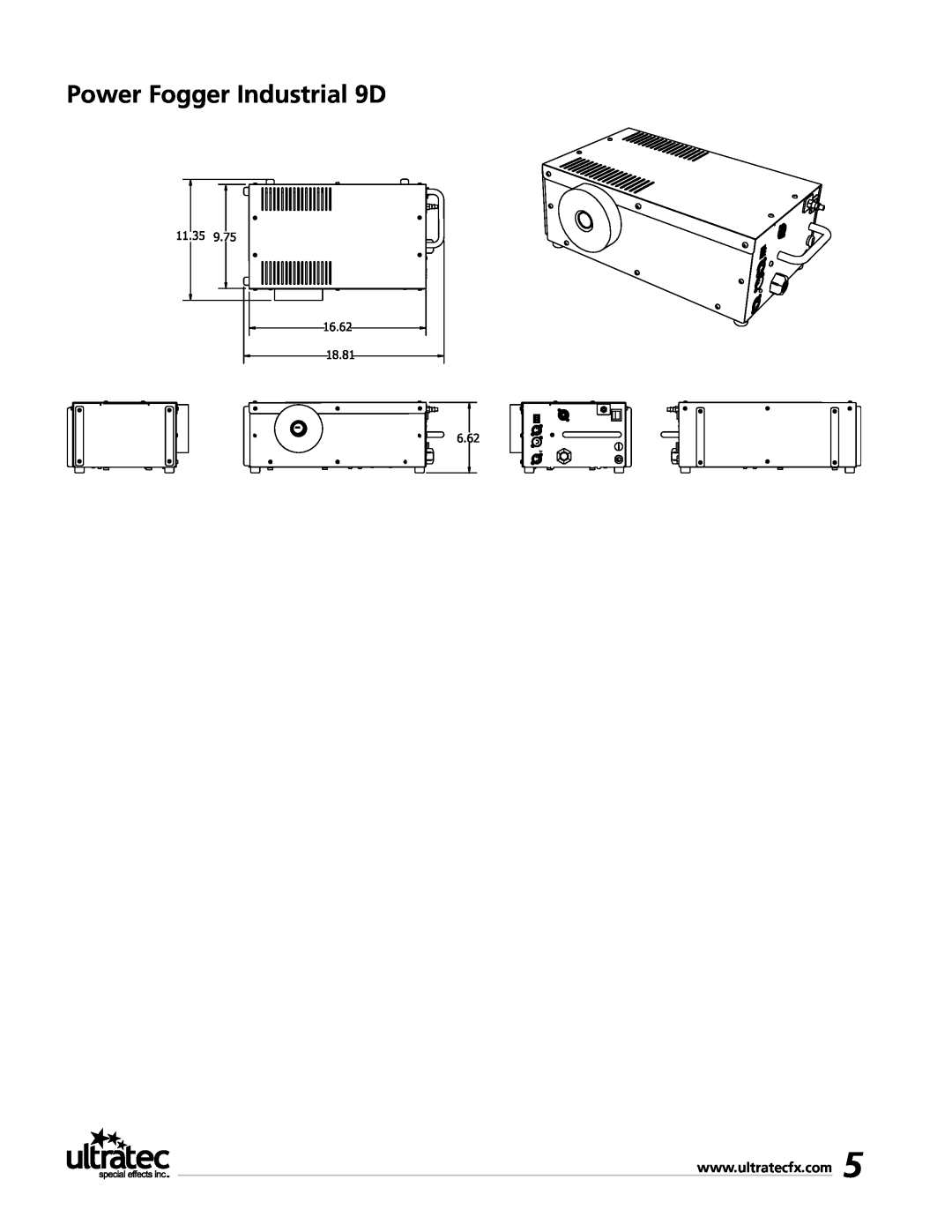Ultratec PFI-9D manual Power Fogger Industrial 9D 