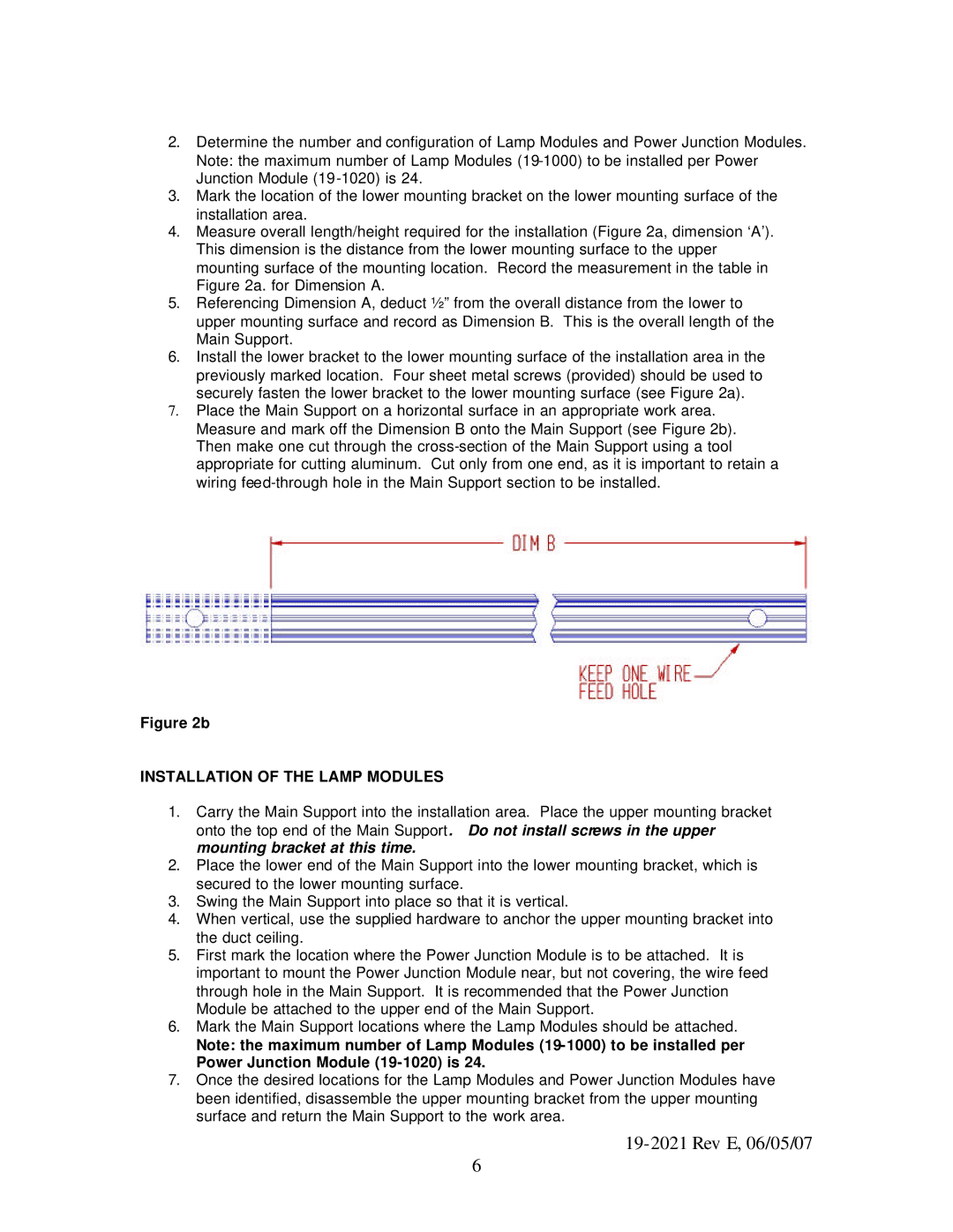 UltraViolet Devices V-Flex specifications Installation of the Lamp Modules 