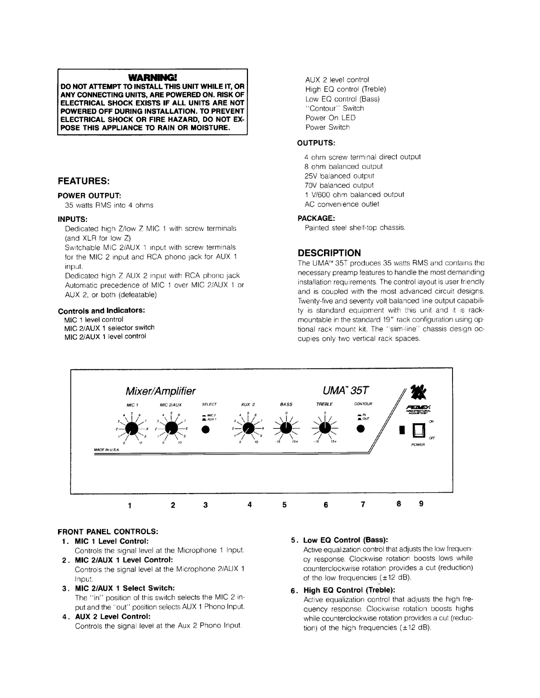 UMA Enterprises UMA 35T manual 