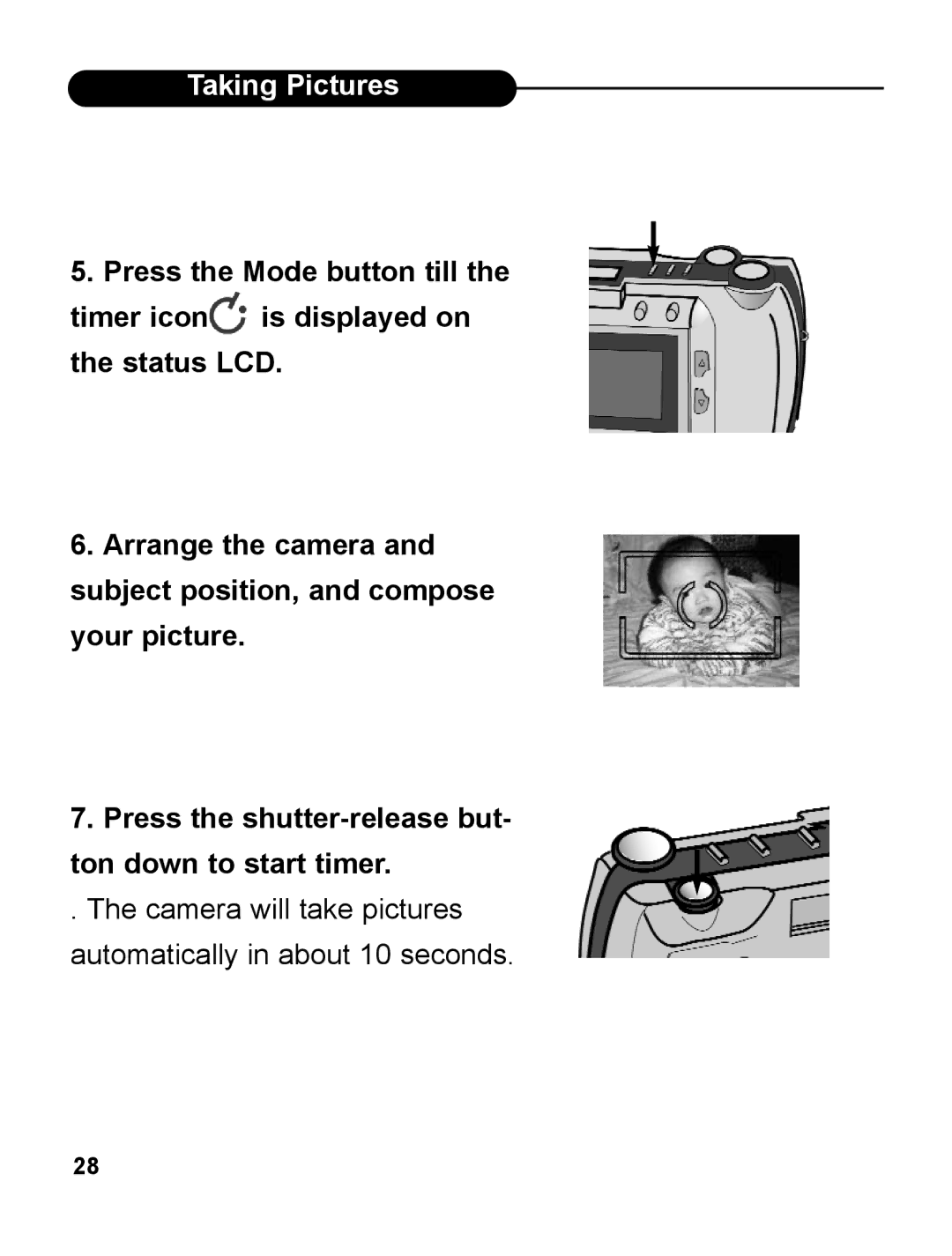 UMAX Technologies 540 user manual Camera will take pictures automatically in about 10 seconds 