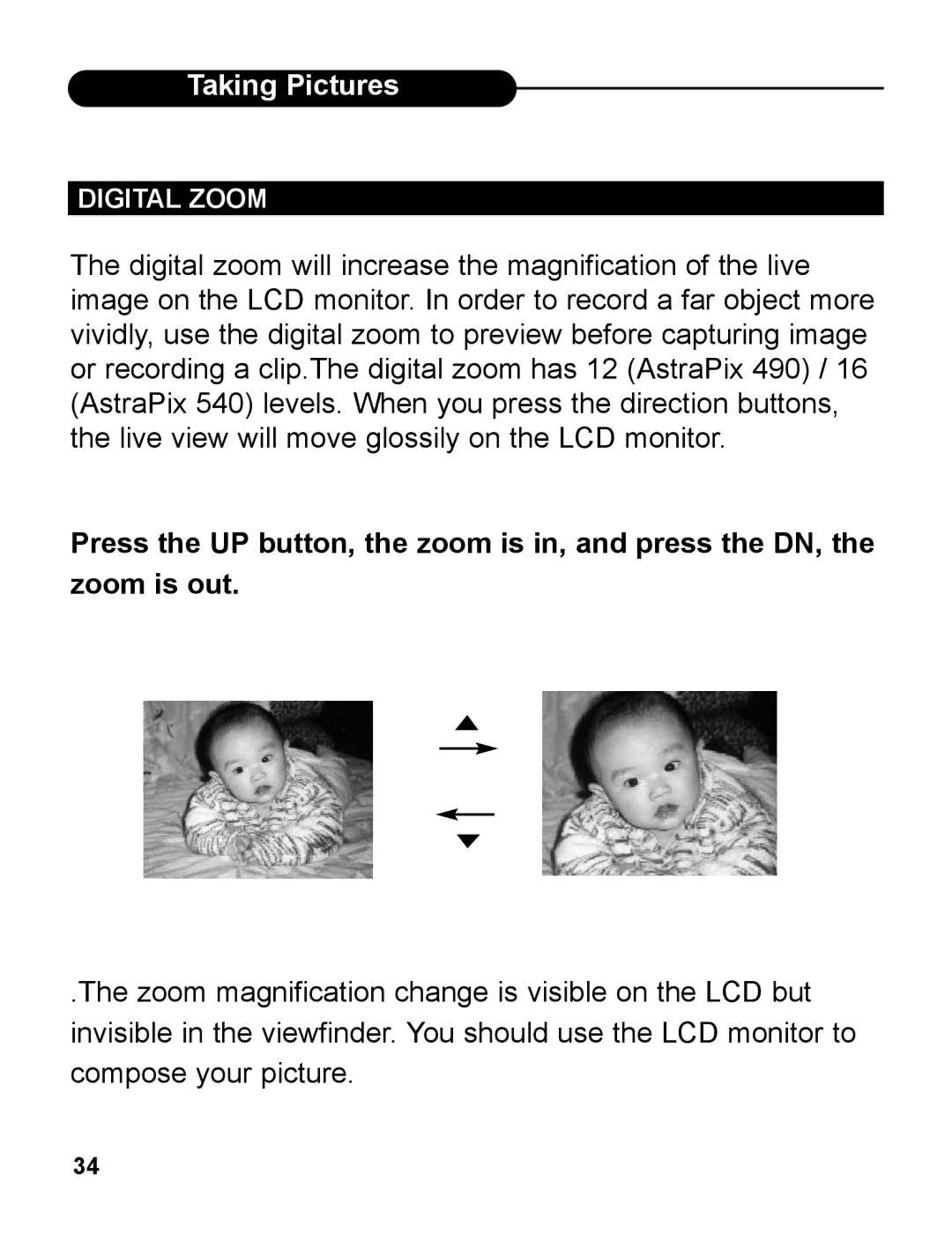 UMAX Technologies 540 user manual Digital Zoom 