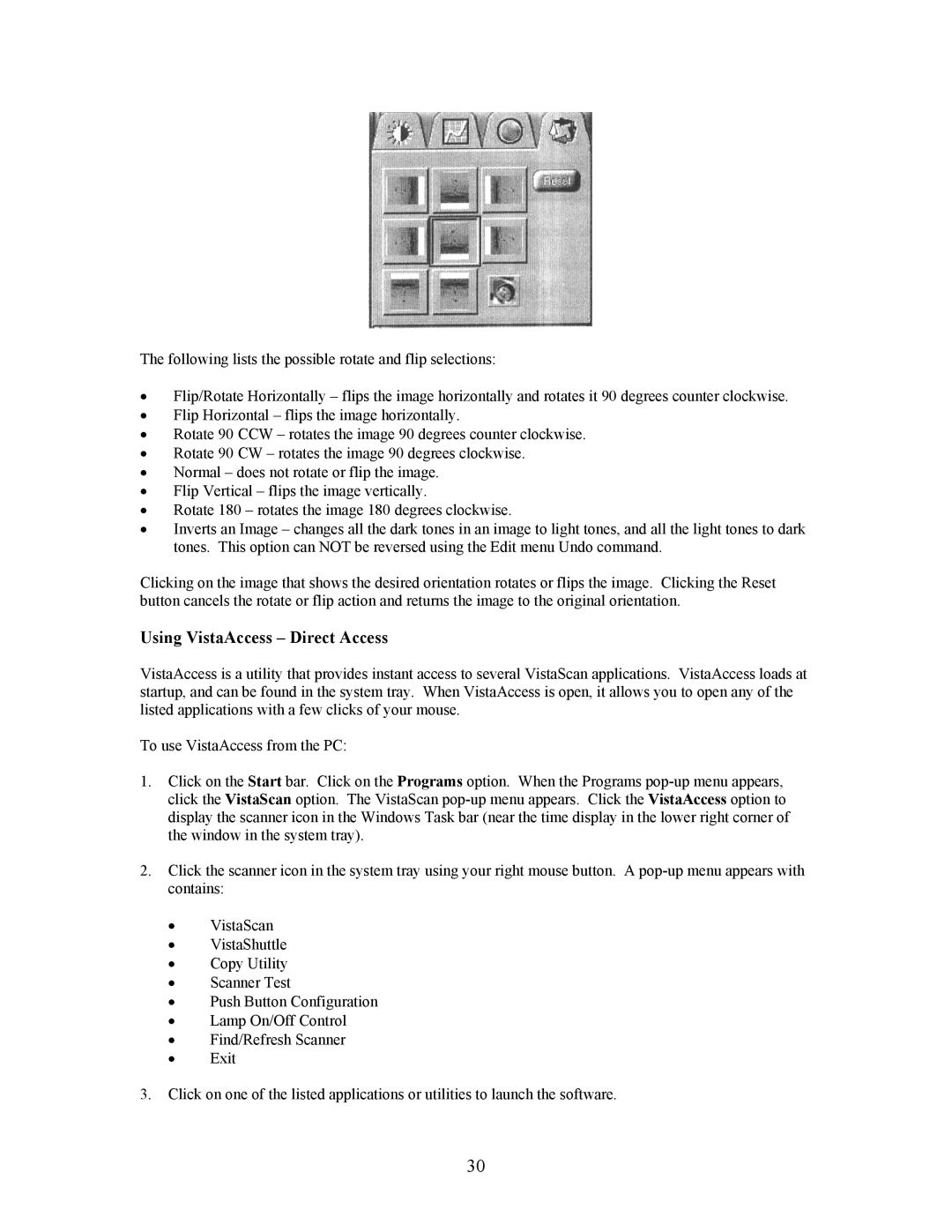 UMAX Technologies Astra 3400, 3450 owner manual Using VistaAccess Direct Access 