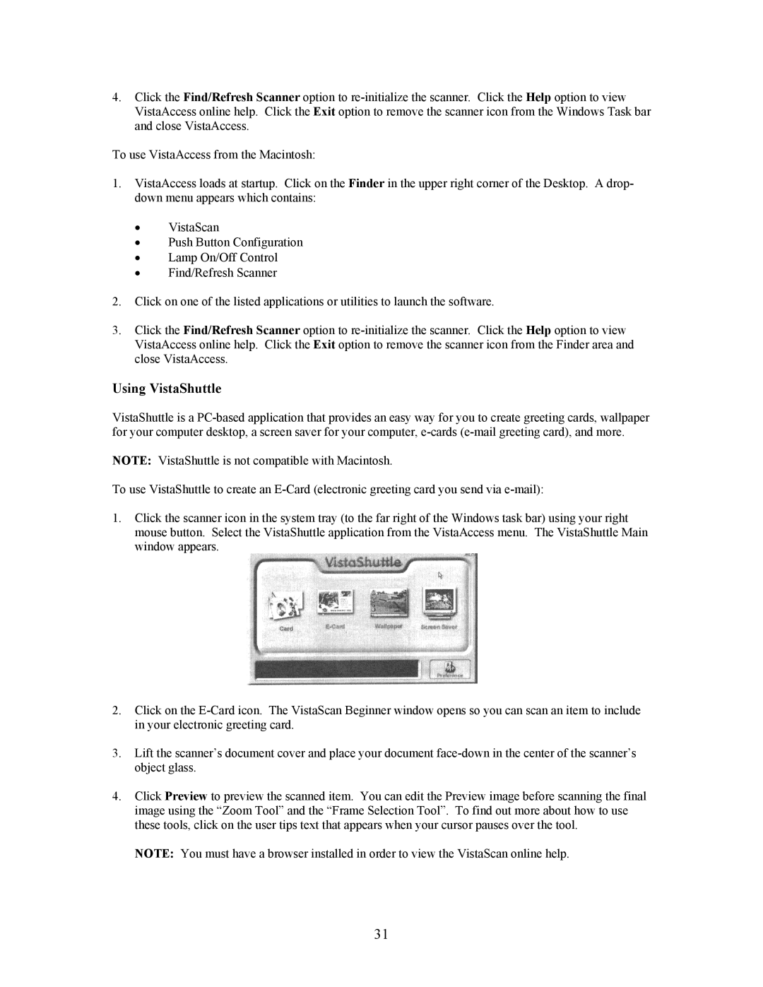 UMAX Technologies 3450, Astra 3400 owner manual Using VistaShuttle 