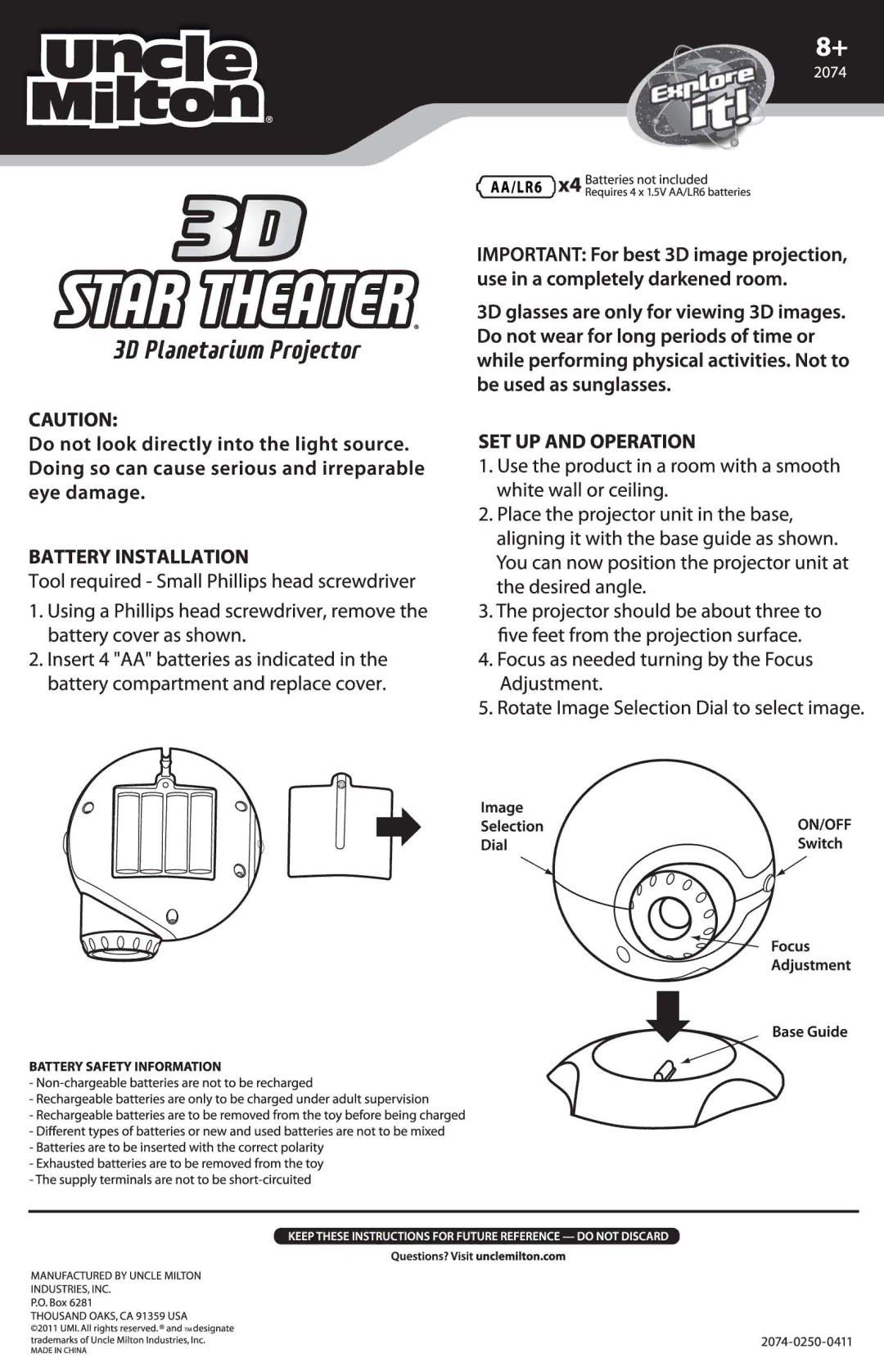 Uncle Milton Industries AA/LR6 manual 