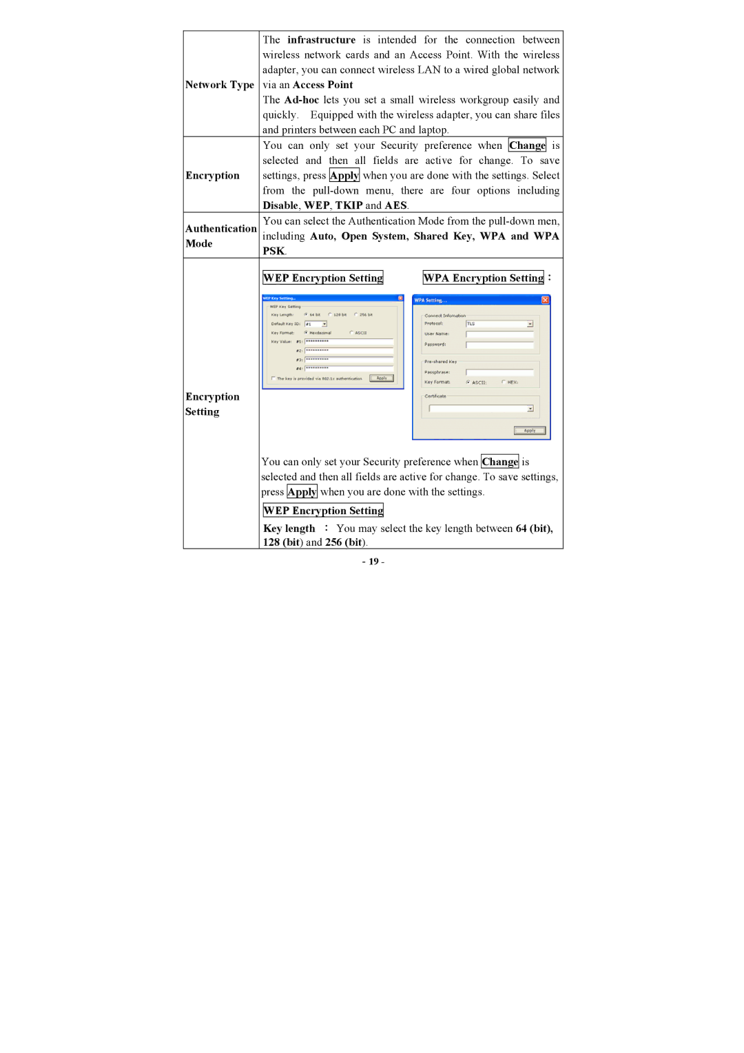 UNICOM Electric 802.11b+g user manual Psk 