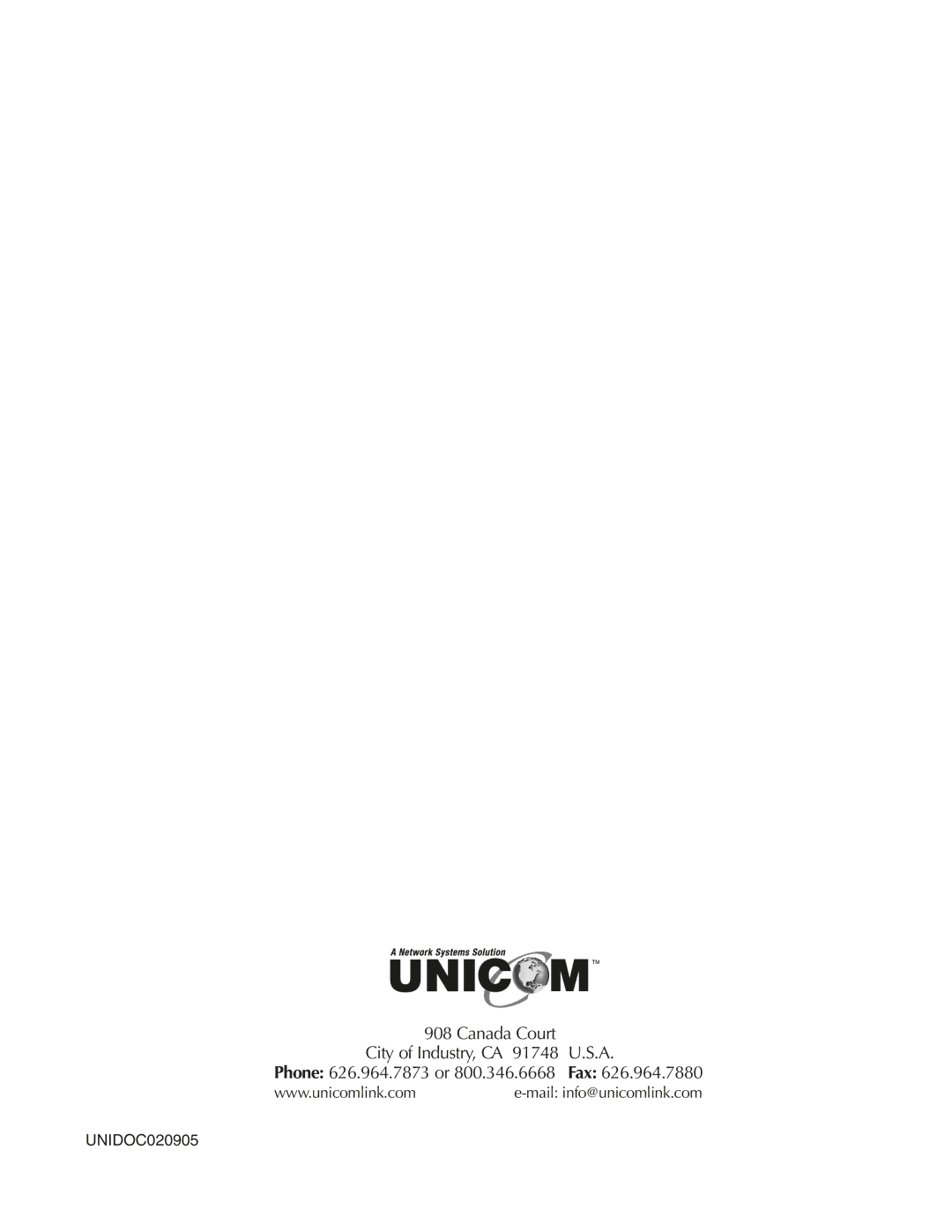 UNICOM Electric 802.3af user manual UNIDOC020905 