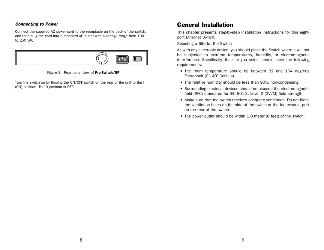 UNICOM Electric 8F specifications General Installation, Connecting to Power 