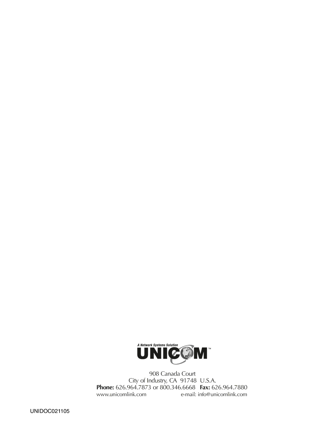 UNICOM Electric DynaGST/1602G user manual UNIDOC021105 