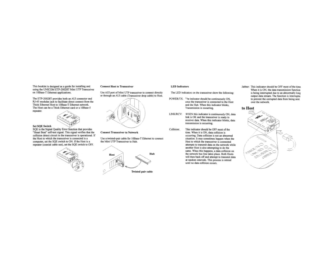 UNICOM Electric ETP-20028T manual 