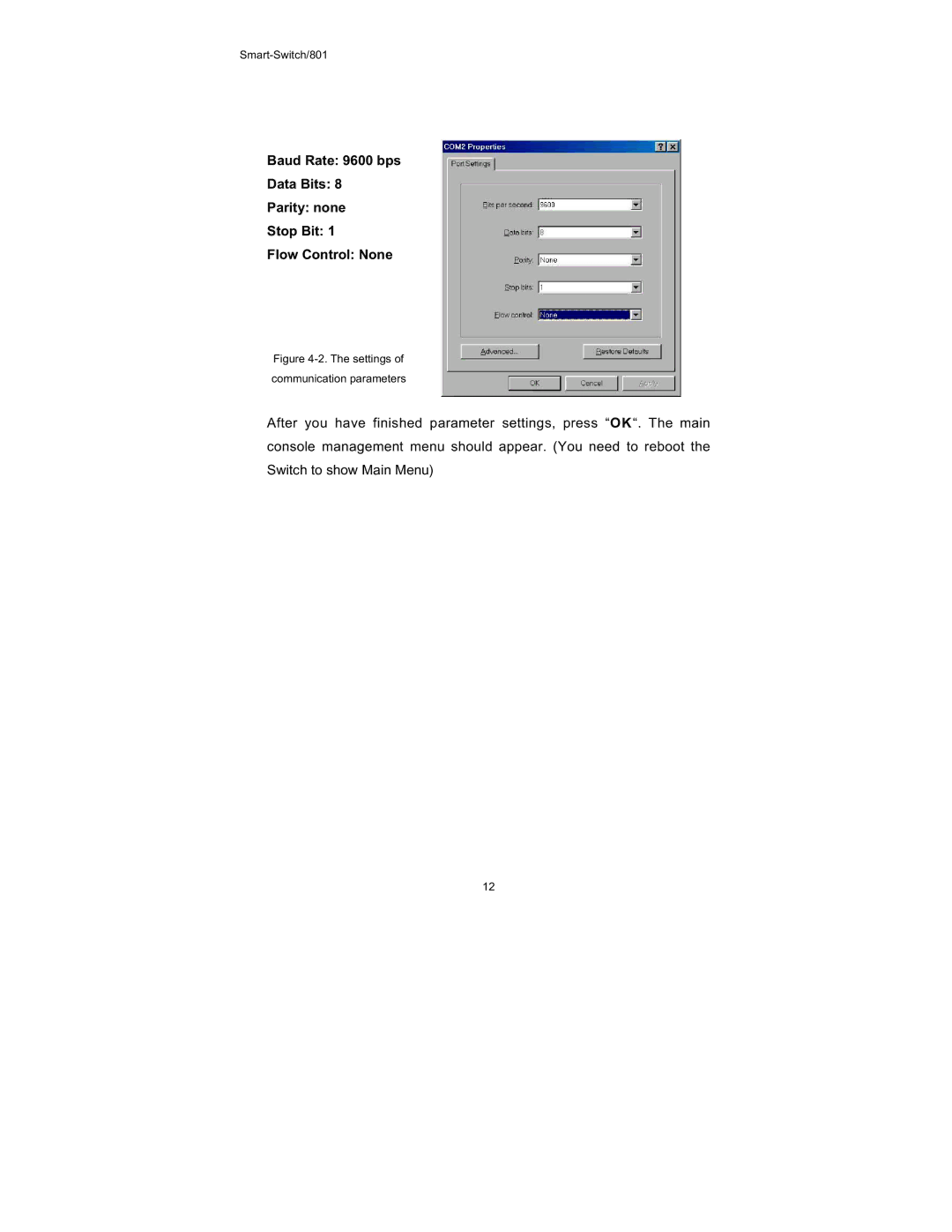 UNICOM Electric FEP-30109T-T, FEP-30109T-C-SM specifications Settings Communication parameters 