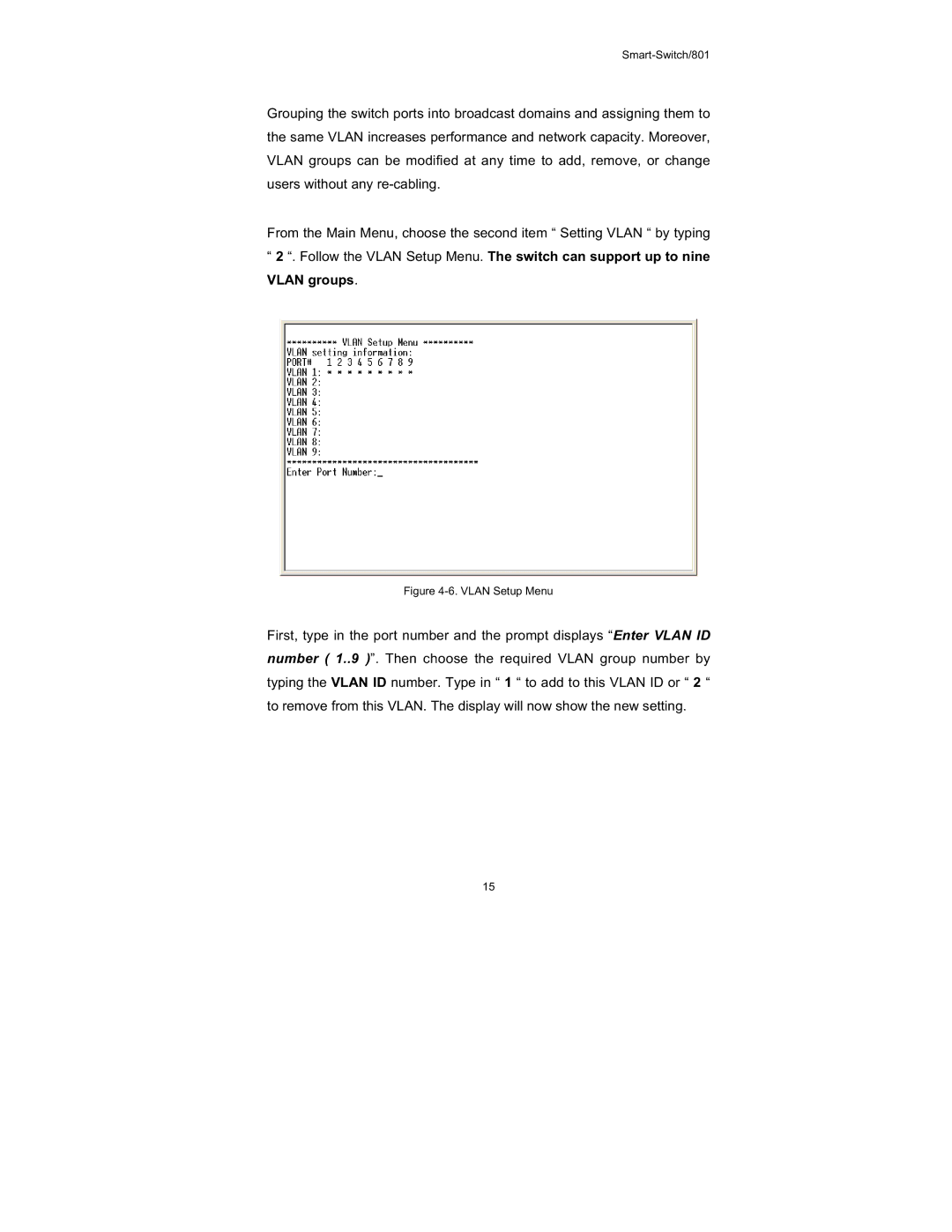 UNICOM Electric FEP-30109T-T, FEP-30109T-C-SM specifications Vlan Setup Menu 