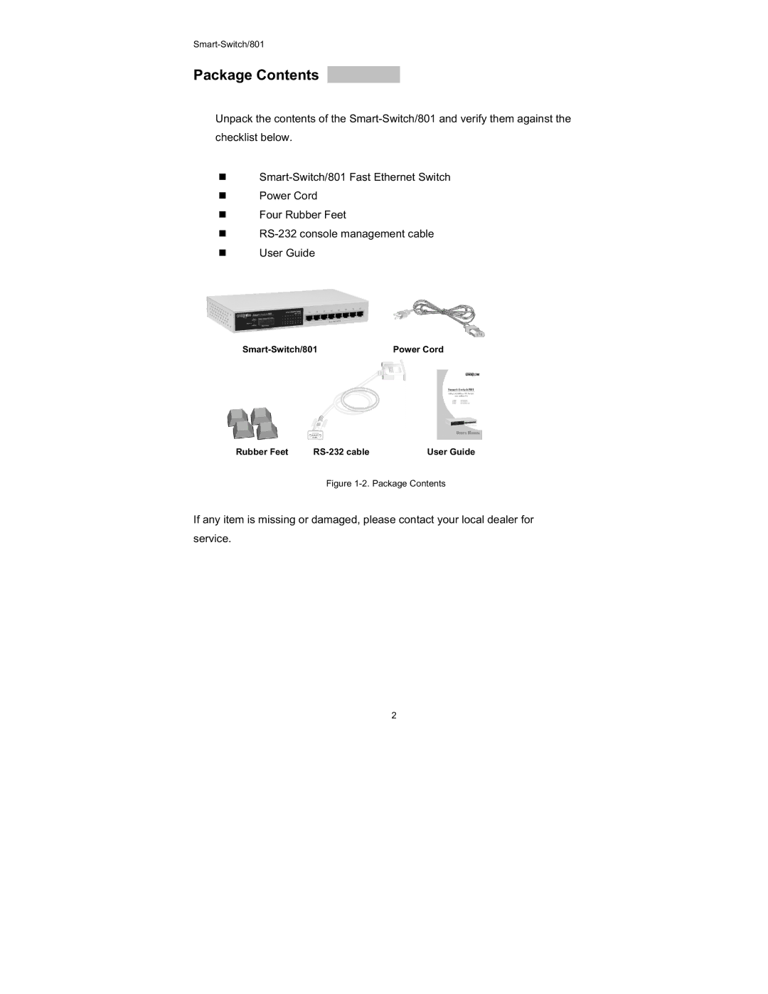 UNICOM Electric FEP-30109T-T, FEP-30109T-C-SM specifications Package Contents 