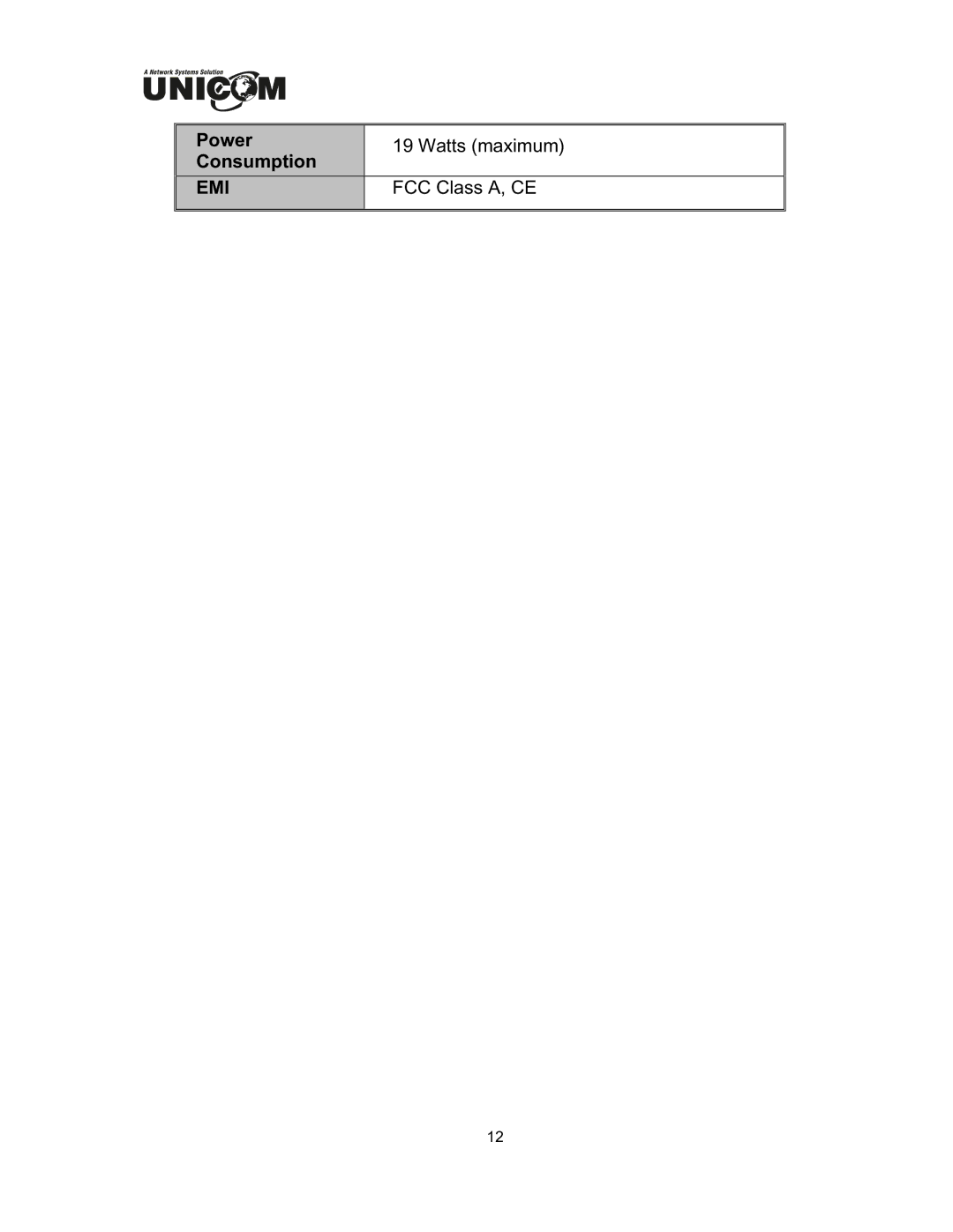 UNICOM Electric FEP-32024T specifications Emi 