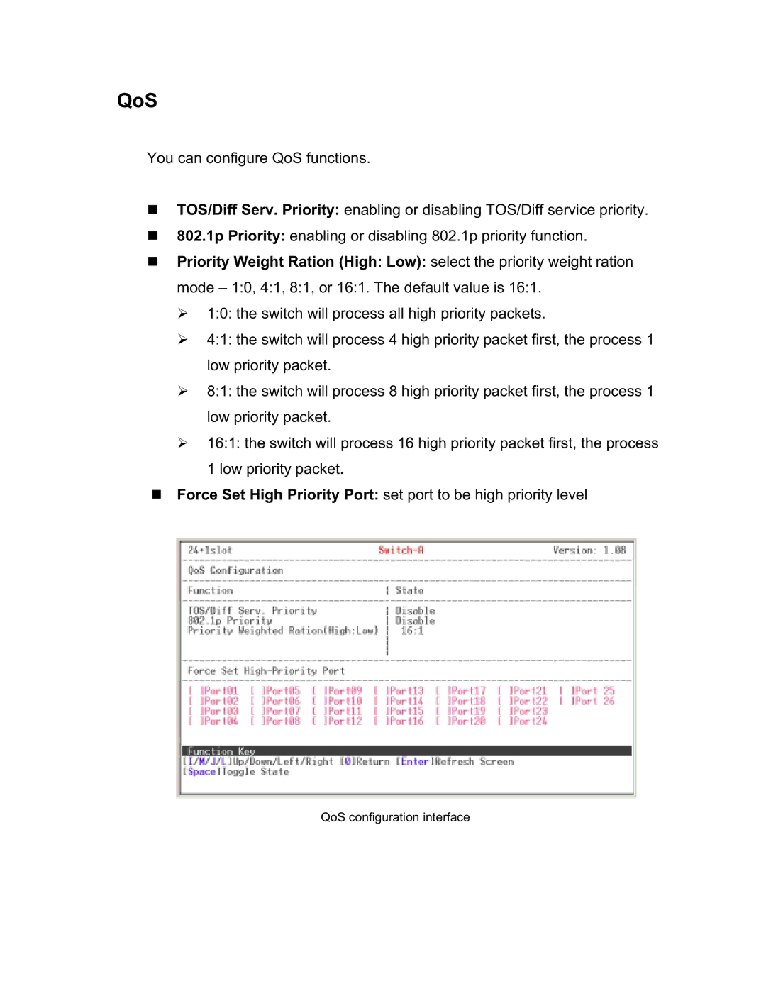 UNICOM Electric GST-2402 specifications QoS 