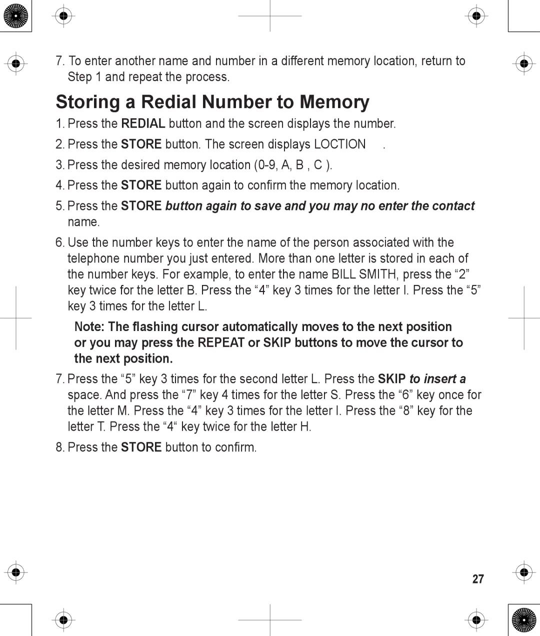 Uniden 1380BK manual Storing a Redial Number to Memory 