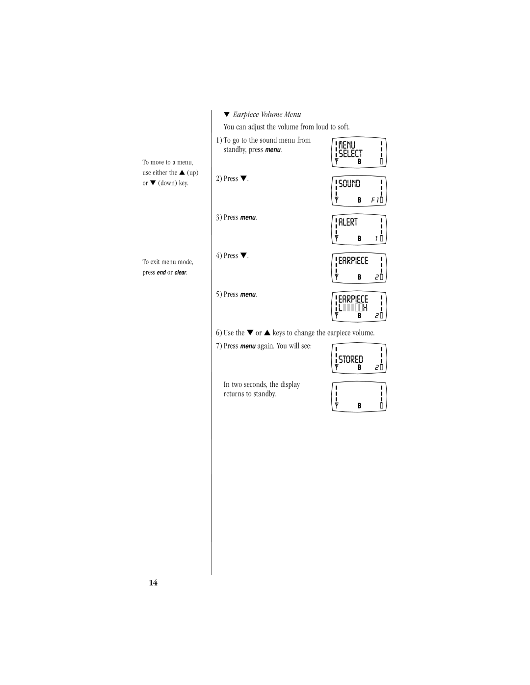 Uniden 200 manual Earpiece Volume Menu, You can adjust the volume from loud to soft 