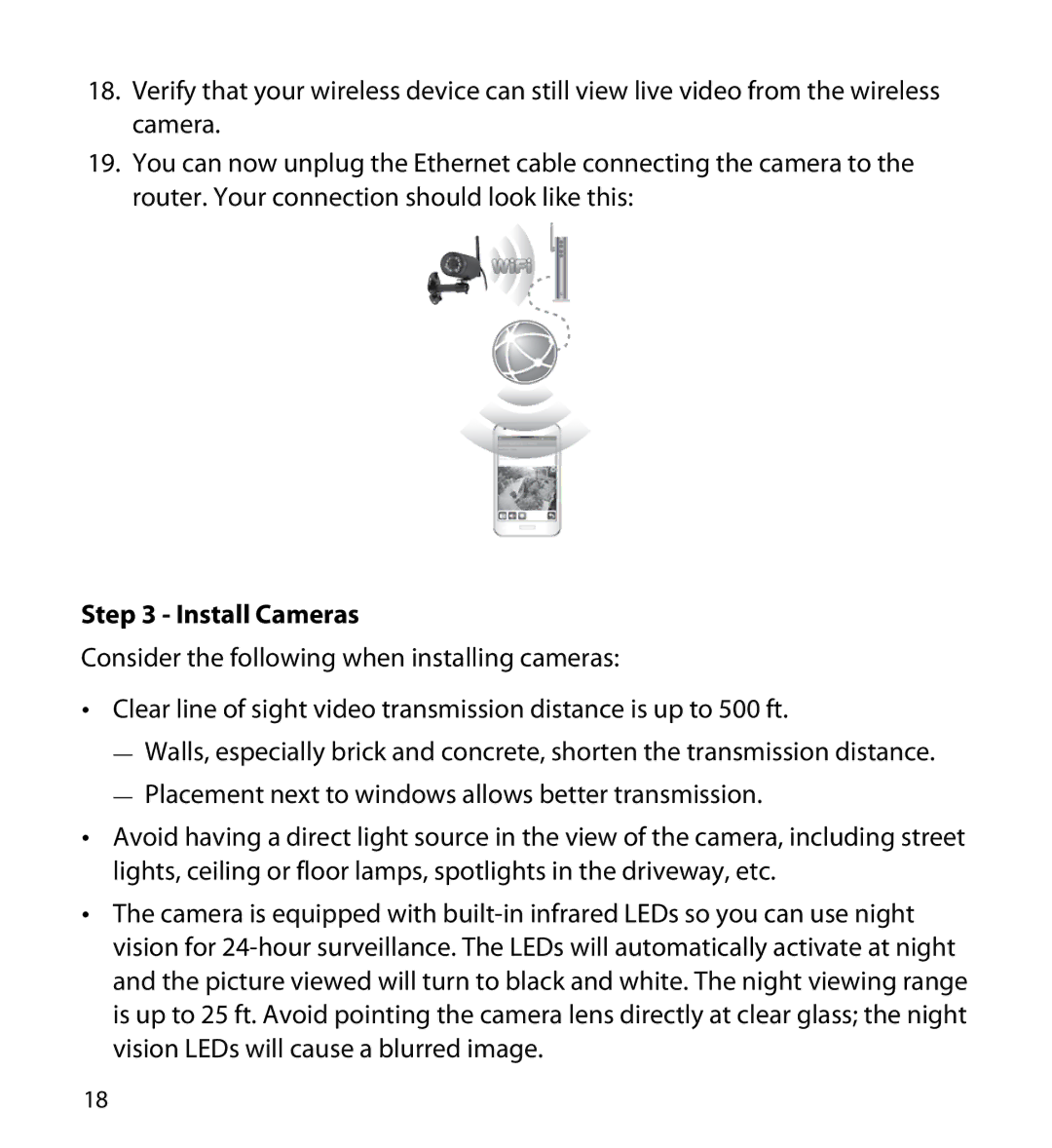 Uniden 23 user manual Install Cameras 