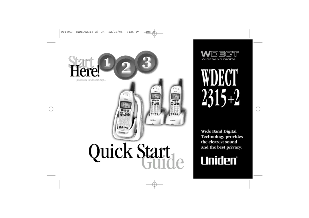 Uniden 2315+2 quick start Guide 