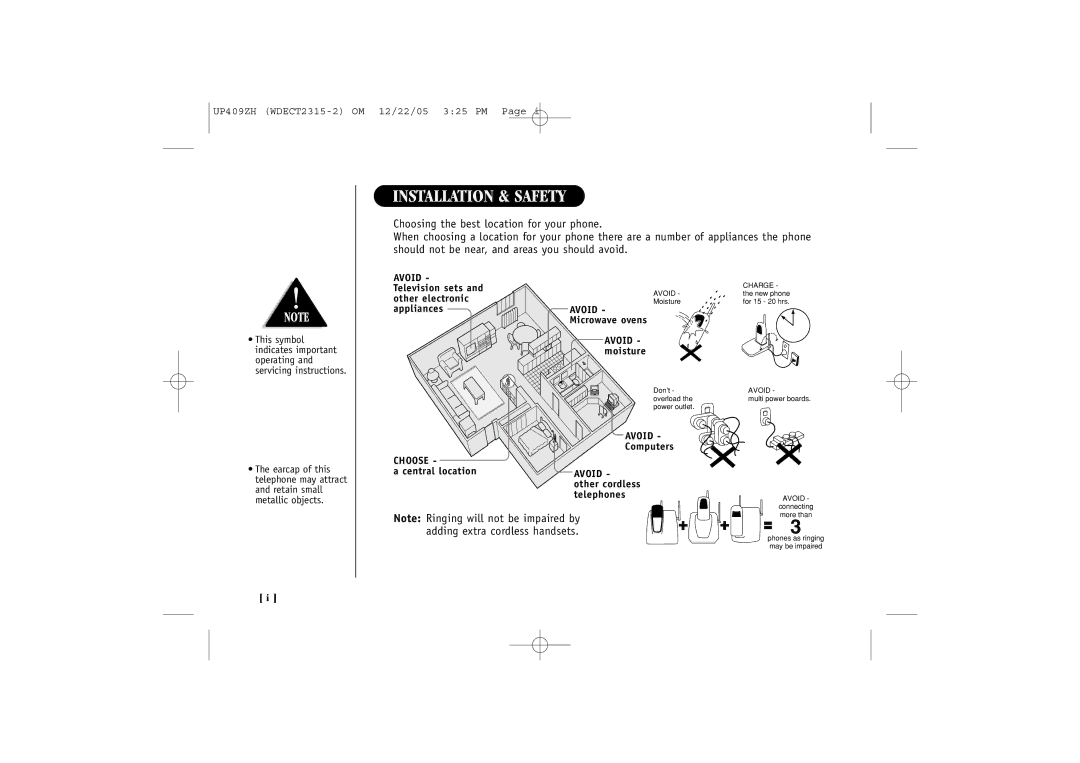 Uniden 2315+2 quick start Installation & Safety, Choose 